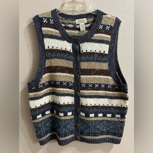Vintage St. Johns Bay Sweater Vest Size XL Nordic Country Cabin Lodge Heritage